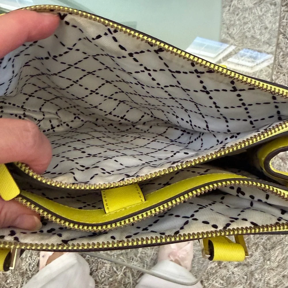 kate spade Yellow Saffiano Leather Satchel with Gold Hardware